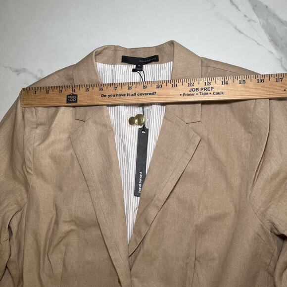 Harve Benard Linen Blend Professional Blazer Jacket Woman 14 Office Career Wear - Picture 3 of 16